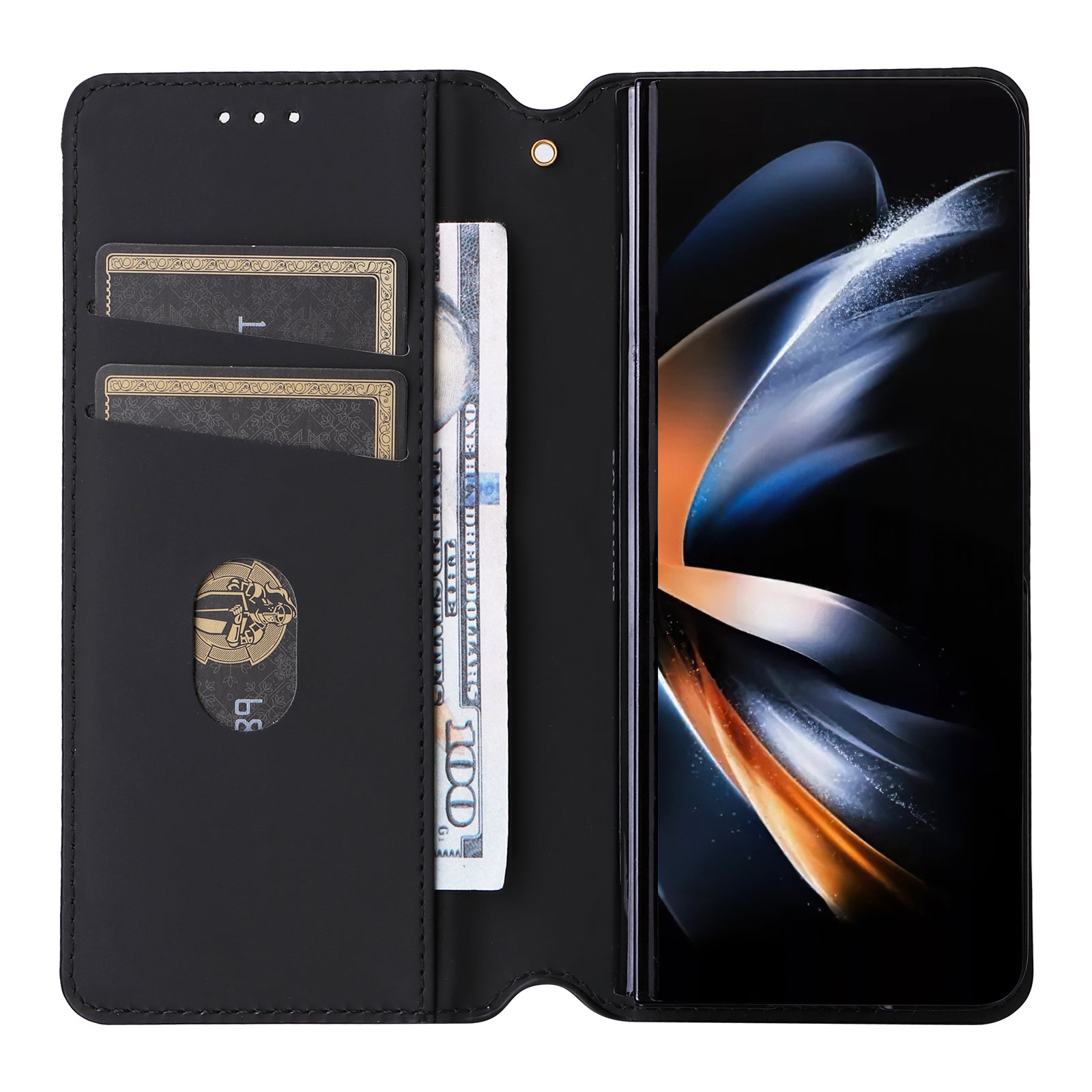 For Samsung Galaxy Z Fold6 5G Case Wallet PU Leather Phone Cover Rhombus Imprinted - Red