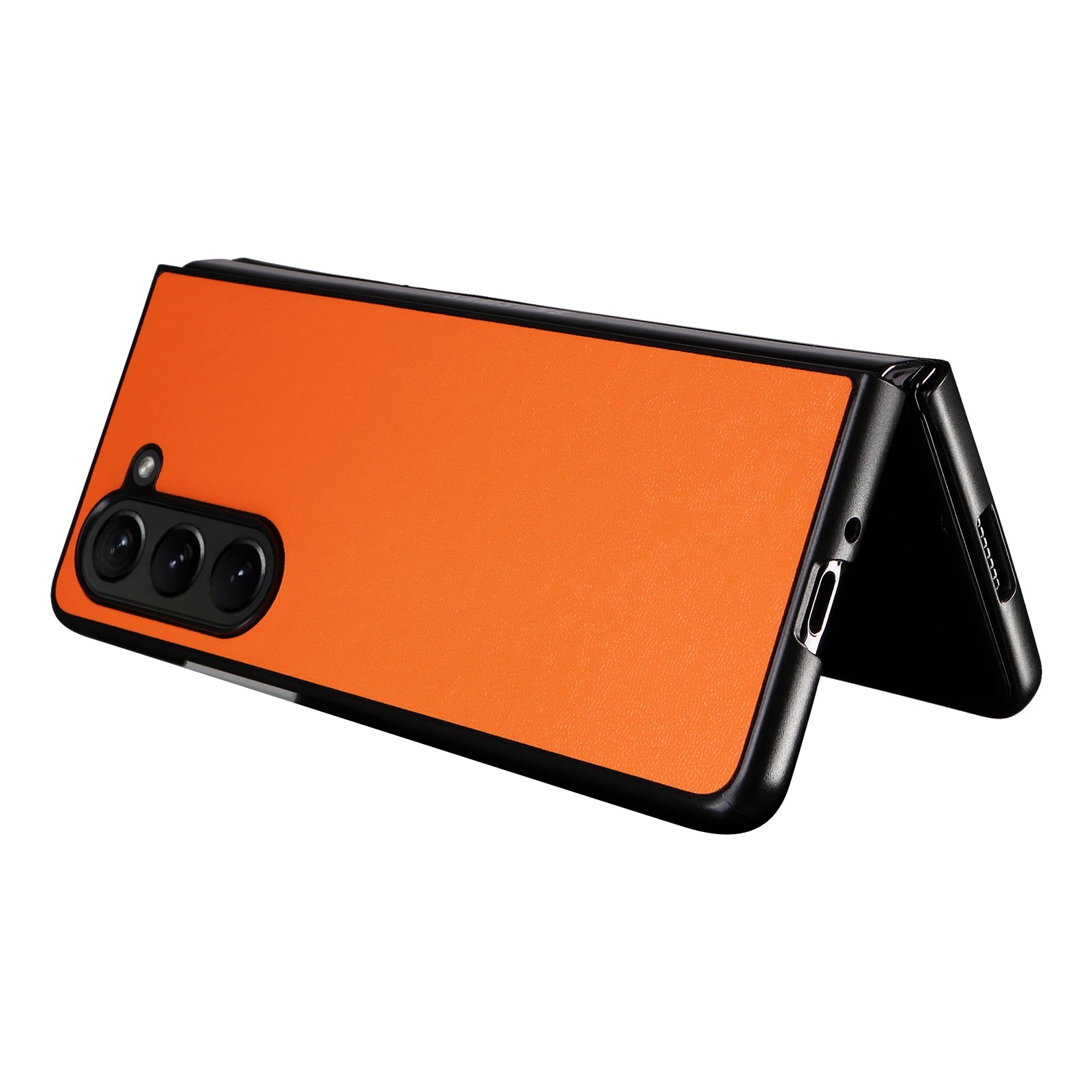 For Samsung Galaxy Z Fold6 5G Case PU Leather+PC Folding Phone Cover - Orange
