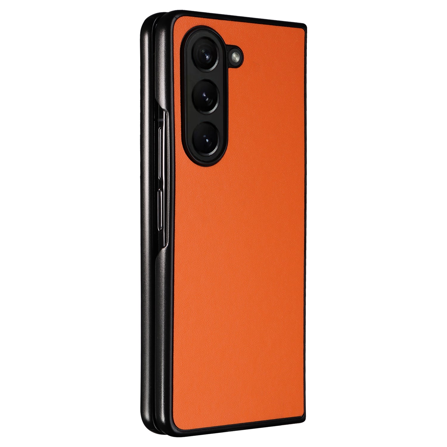 For Samsung Galaxy Z Fold6 5G Case PU Leather+PC Folding Phone Cover - Orange