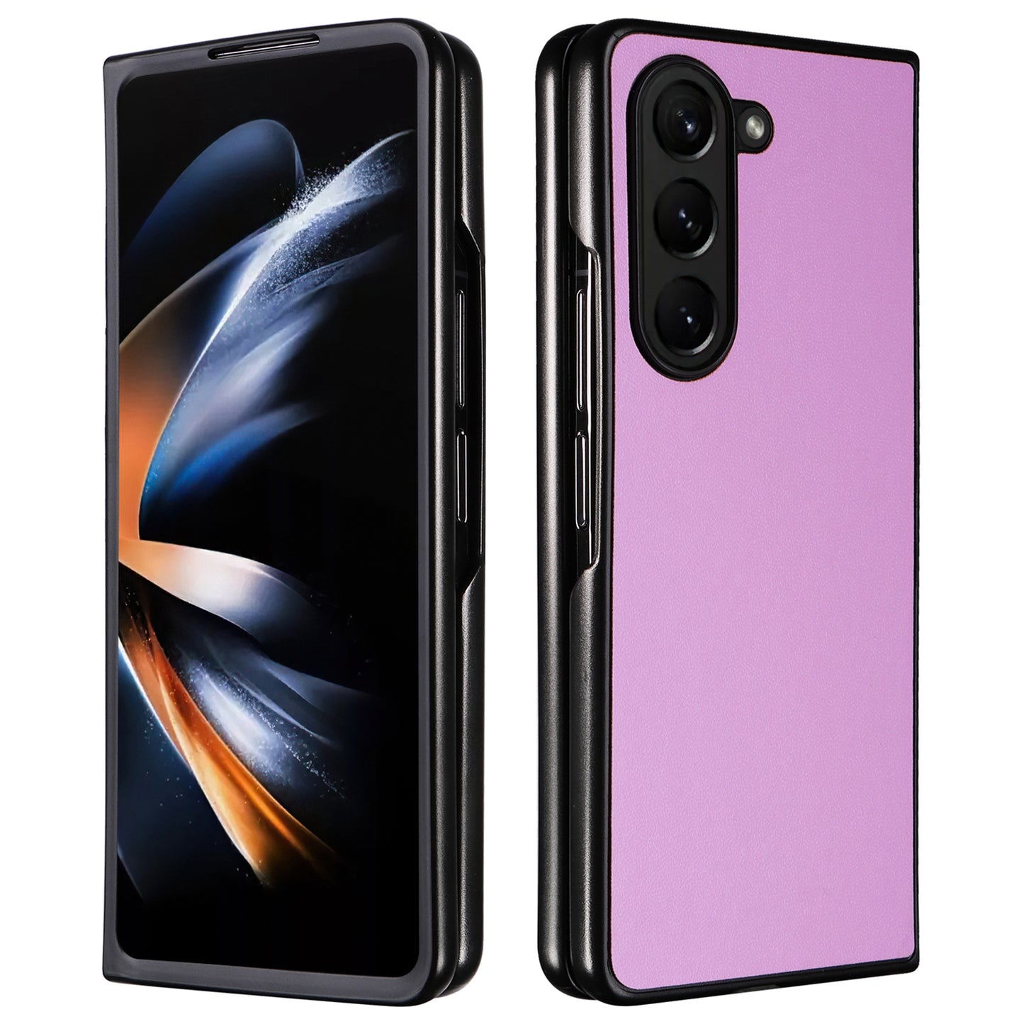 For Samsung Galaxy Z Fold6 5G Case PU Leather+PC Folding Phone Cover - Purple