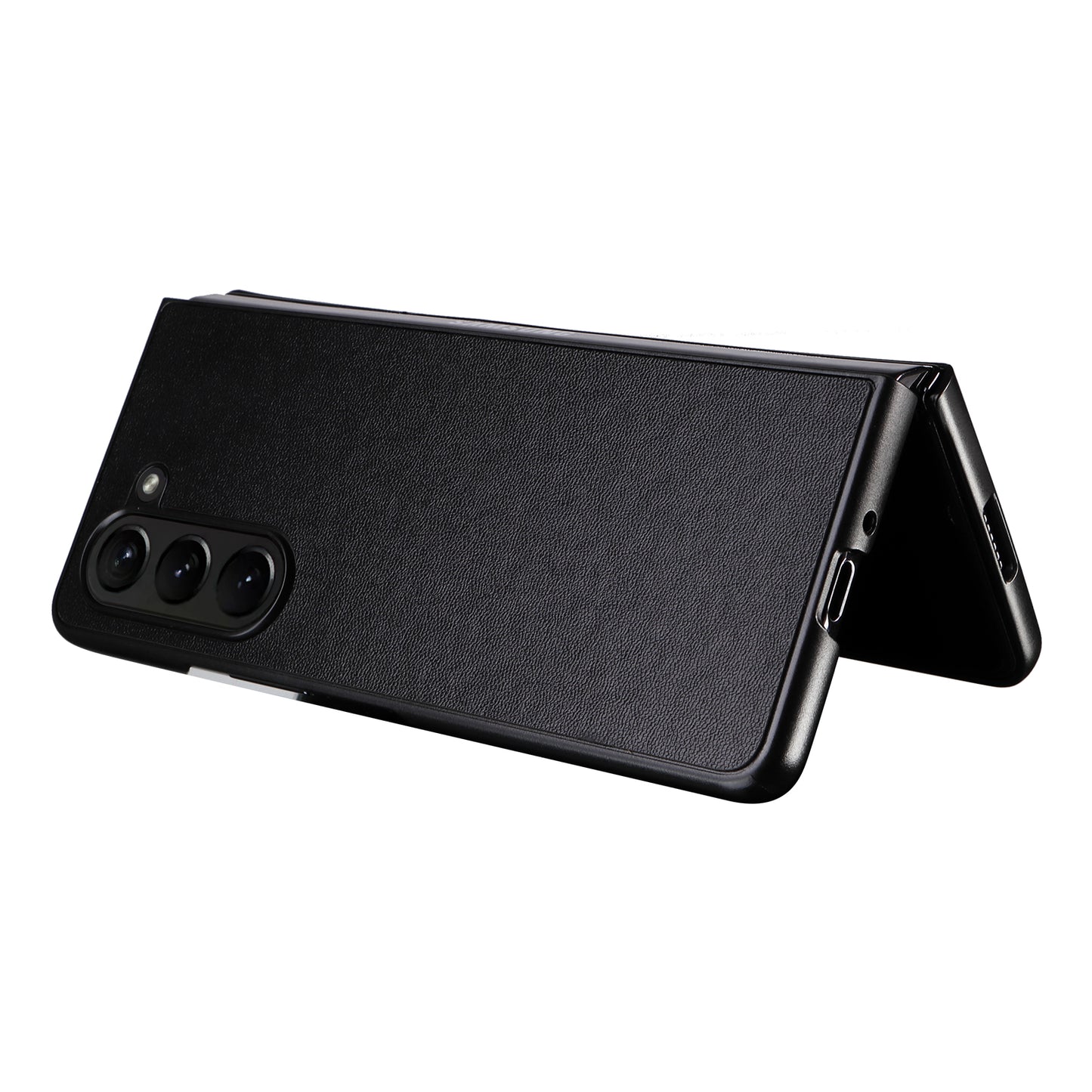For Samsung Galaxy Z Fold6 5G Case PU Leather+PC Folding Phone Cover - Black