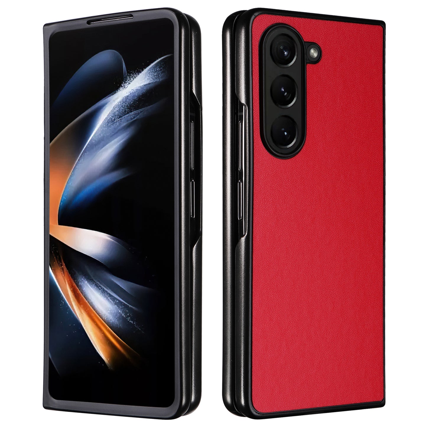 For Samsung Galaxy Z Fold6 5G Case PU Leather+PC Folding Phone Cover - Red