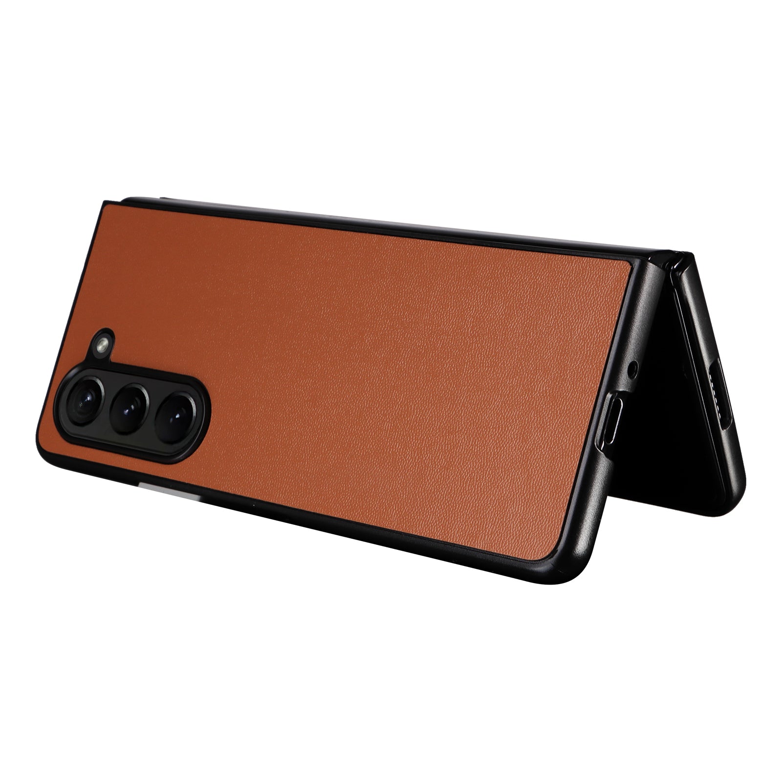 For Samsung Galaxy Z Fold6 5G Case PU Leather+PC Folding Phone Cover - Brown