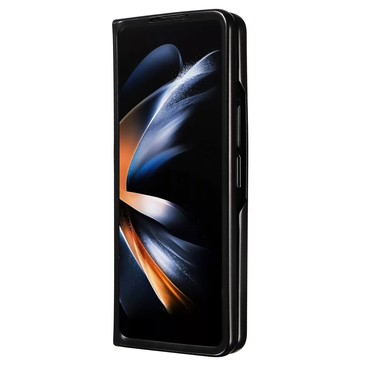 For Samsung Galaxy Z Fold6 5G Case Litchi Texture  Leather Coated PC Phone Cover - Black