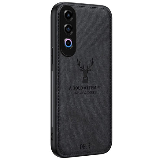 For OnePlus Ace 3V 5G Protective Case Deer Pattern Leather+PC+TPU Phone Cover - Black