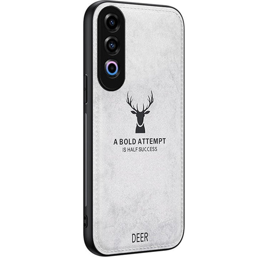For OnePlus Ace 3V 5G Protective Case Deer Pattern Leather+PC+TPU Phone Cover - Grey