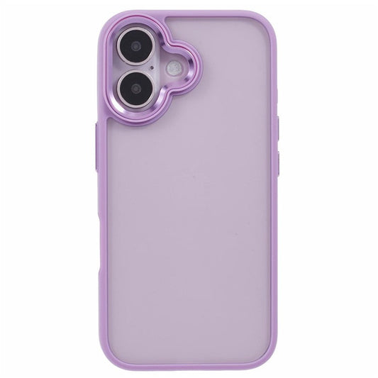 For iPhone 16 Plus Cell Phone Case Clear Back Drop Protection PC+TPU Cover - Purple