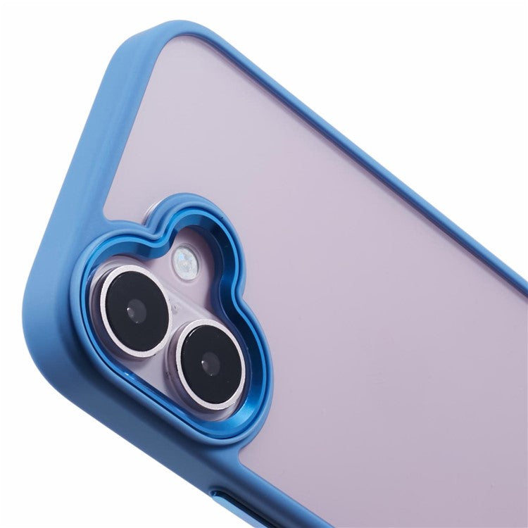 For iPhone 16 Plus Cell Phone Case Clear Back Drop Protection PC+TPU Cover - Sky Blue