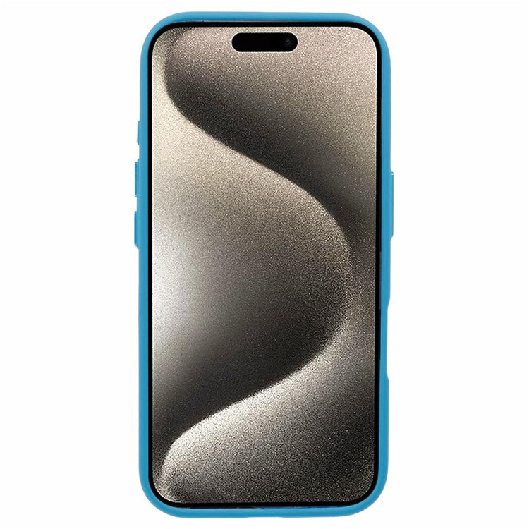 For iPhone 16 Plus Cell Phone Case Clear Back Drop Protection PC+TPU Cover - Lake Blue