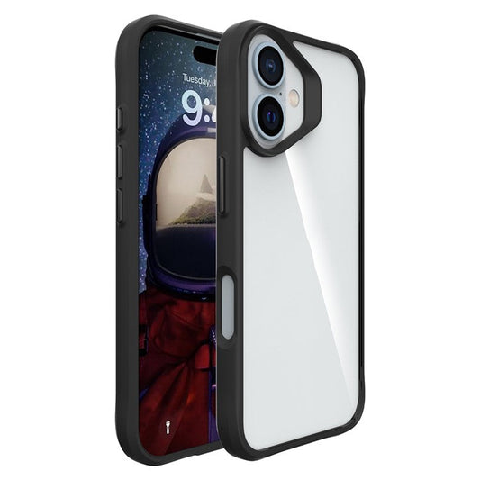 Combat X Mode Series for iPhone 16 Plus Case Hybrid Hard PC Soft TPU Shockproof Phone Cover - Black
