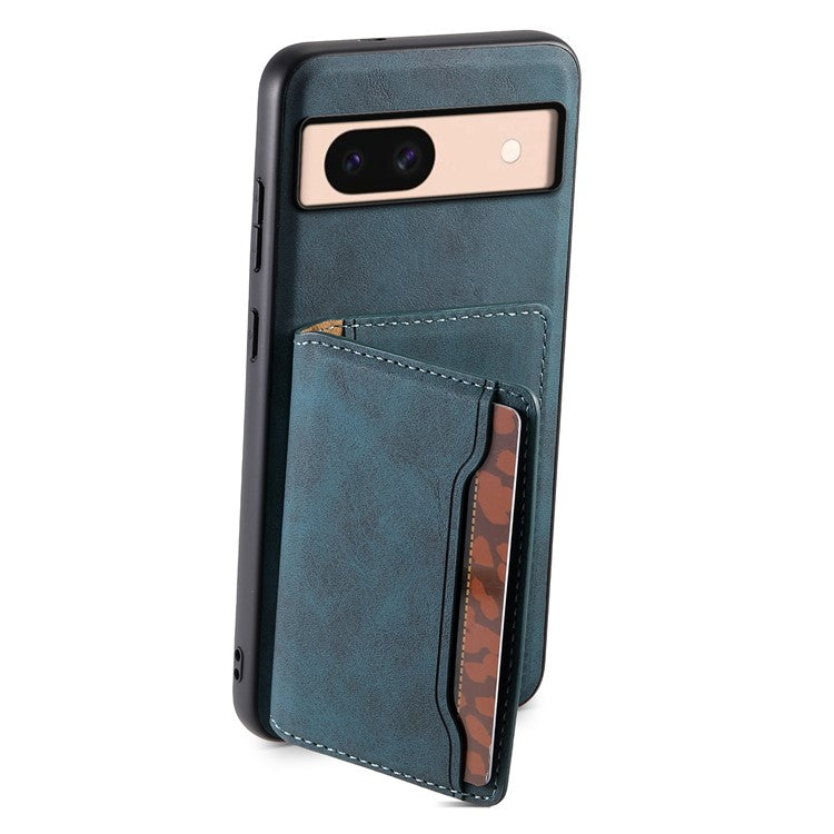 DENIOR D13 For Google Pixel 8a Case 2 in 1 Detachable Leather Phone Back Cover - Blue