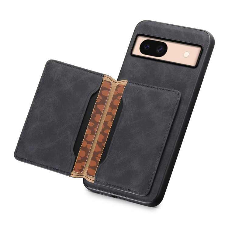 DENIOR D13 For Google Pixel 8a Case 2 in 1 Detachable Leather Phone Back Cover - Black