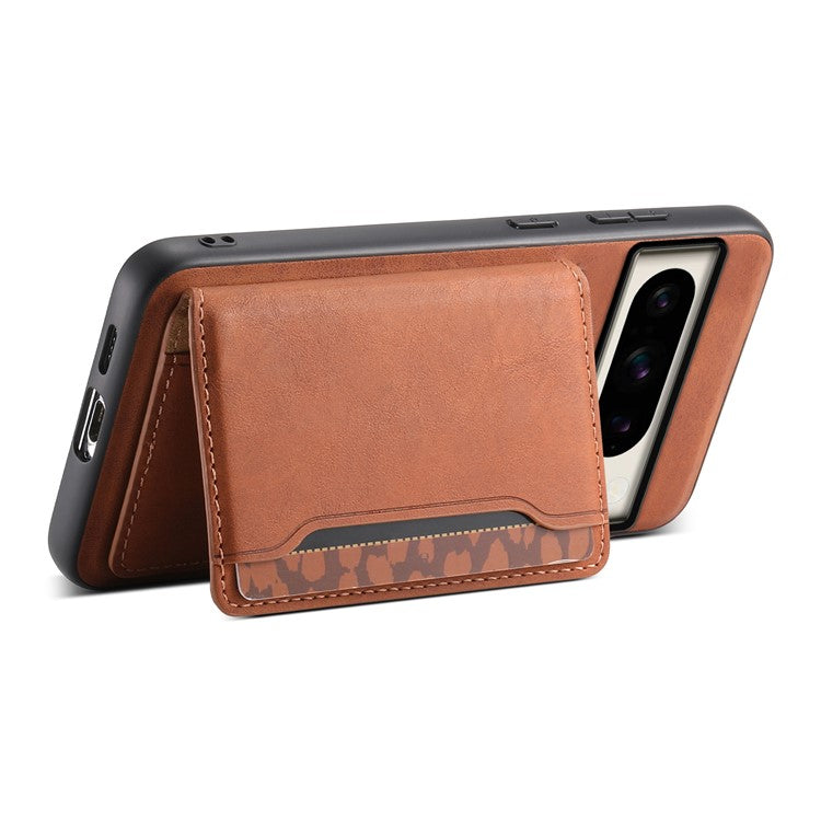 DENIOR D13 For Google Pixel 8 Pro Case Detachable 2-in-1 Leather Back Phone Cover - Brown