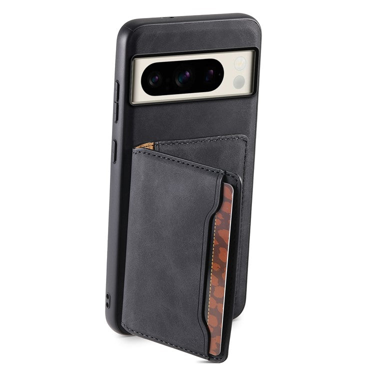DENIOR D13 For Google Pixel 8 Pro Case Detachable 2-in-1 Leather Back Phone Cover - Black