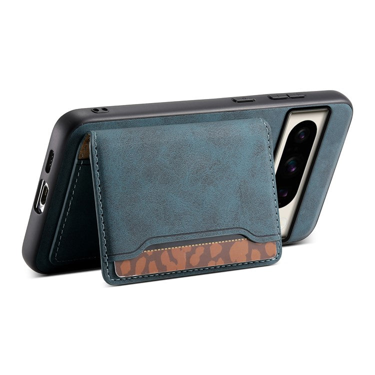 DENIOR D13 For Google Pixel 8 Pro Case Detachable 2-in-1 Leather Back Phone Cover - Blue