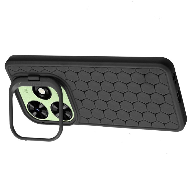 For TECNO Spark 20 Case Kickstand TPU Phone Cover Heat Dissipation Breathable - Black