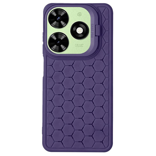 For TECNO Spark 20 Case Kickstand TPU Phone Cover Heat Dissipation Breathable - Purple