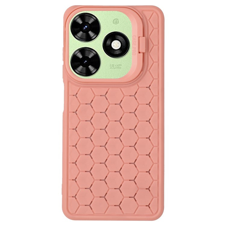 For TECNO Spark 20C TPU Case Kickstand Phone Cover Heat Dissipation - Pink