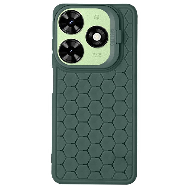 For TECNO Spark Go 2024 4G Case Kickstand Heat Dissipation TPU Phone Cover - Army Green