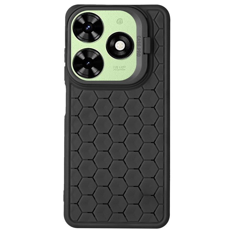 For TECNO Spark Go 2024 4G Case Kickstand Heat Dissipation TPU Phone Cover - Black