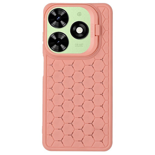 For TECNO Spark Go 2024 4G Case Kickstand Heat Dissipation TPU Phone Cover - Pink