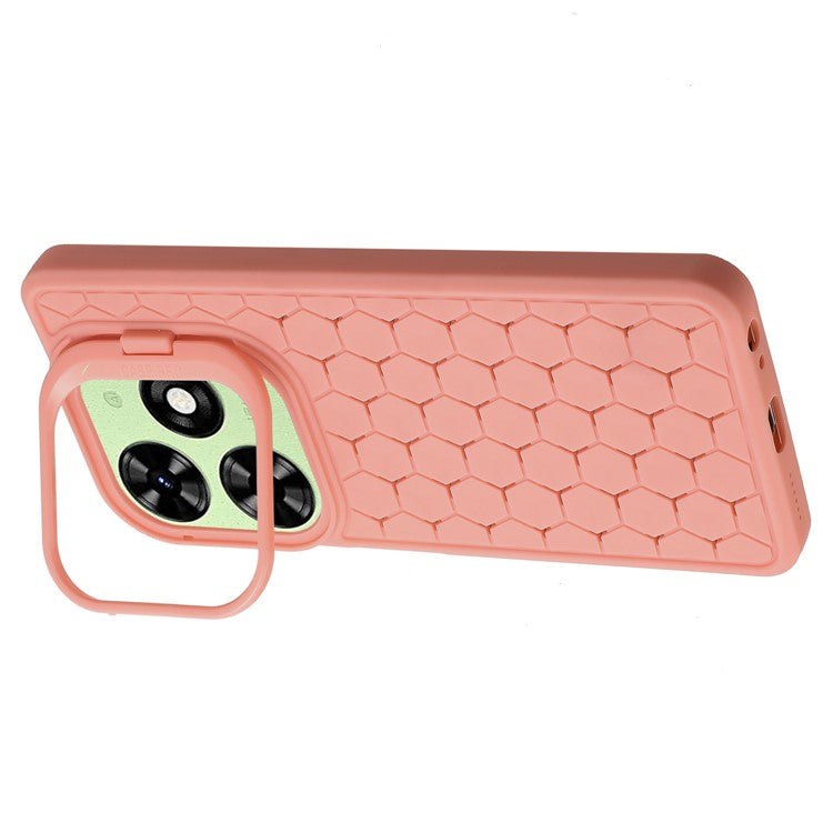 For TECNO Spark Go 2024 4G Case Kickstand Heat Dissipation TPU Phone Cover - Pink