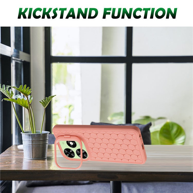 For TECNO Spark Go 2024 4G Case Kickstand Heat Dissipation TPU Phone Cover - Pink