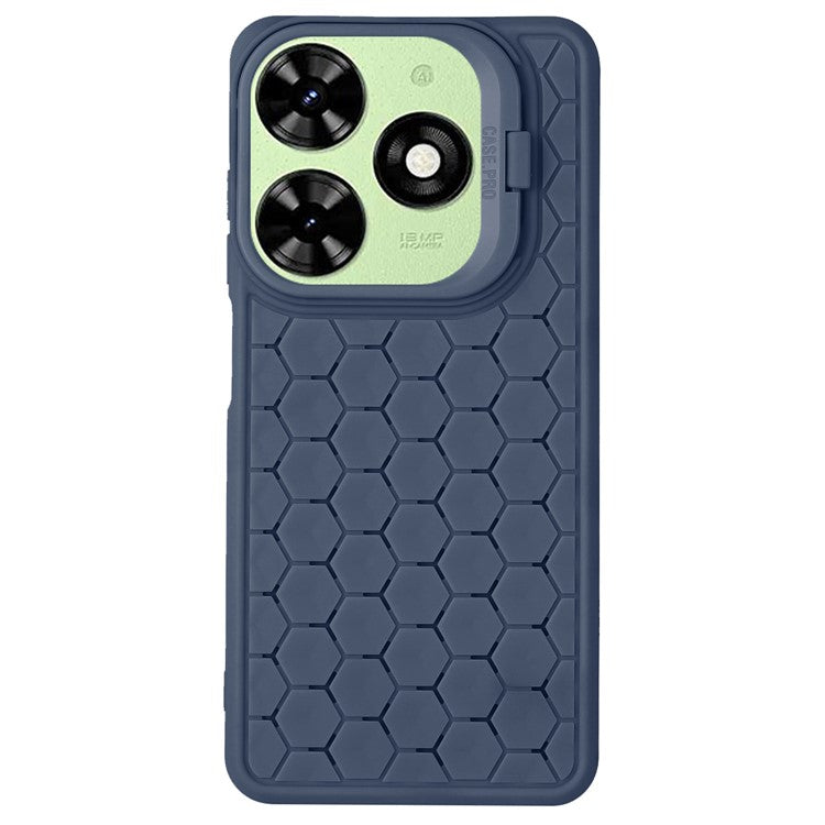 For TECNO Spark Go 2024 4G Case Kickstand Heat Dissipation TPU Phone Cover - Dark Blue