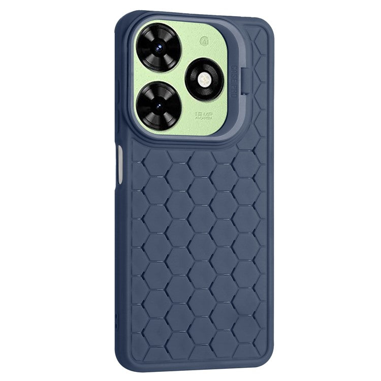 For TECNO Spark Go 2024 4G Case Kickstand Heat Dissipation TPU Phone Cover - Dark Blue