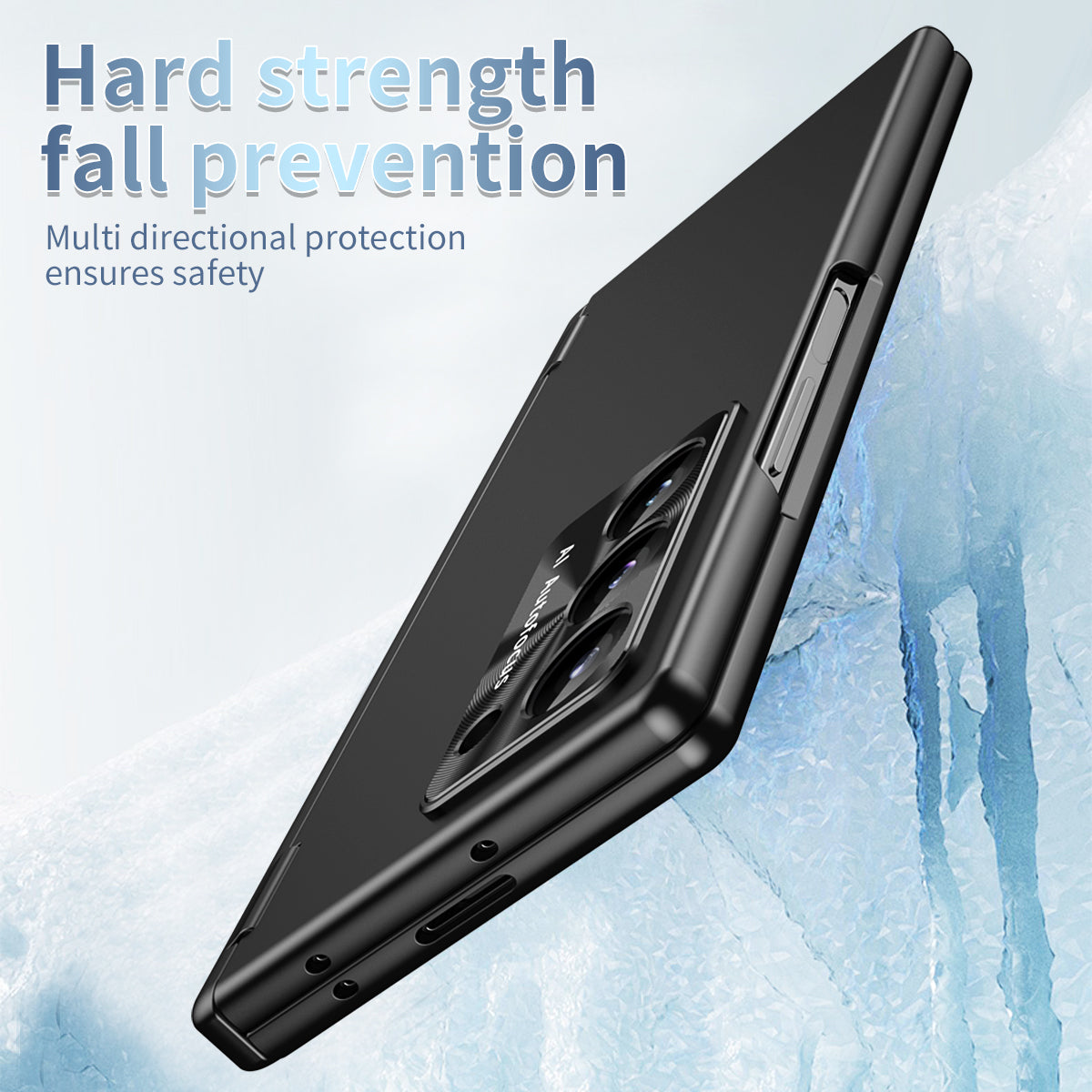 For Samsung Galaxy Z Fold6 5G Phone Case Hard PC Phone Cover with Tempered Glass Film / Stylus - Black
