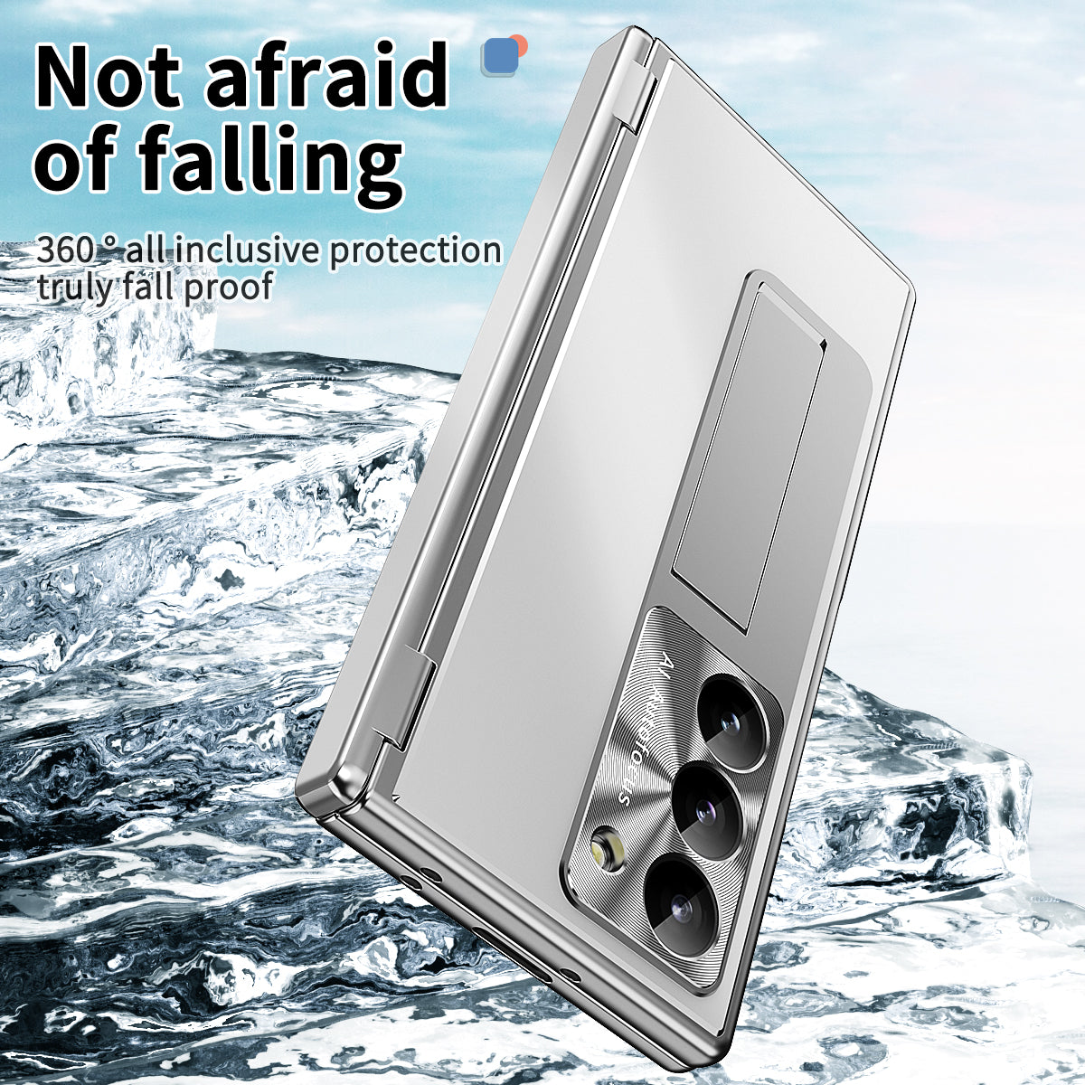 For Samsung Galaxy Z Fold6 5G Case Aluminum Alloy Phone Cover with Tempered Glass Film and Stylus - Silver