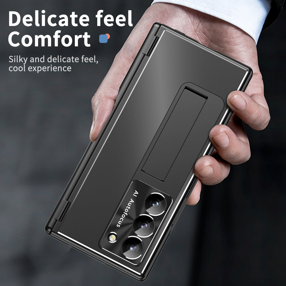 For Samsung Galaxy Z Fold6 5G Case Aluminum Alloy Phone Cover with Tempered Glass Film and Stylus - Black
