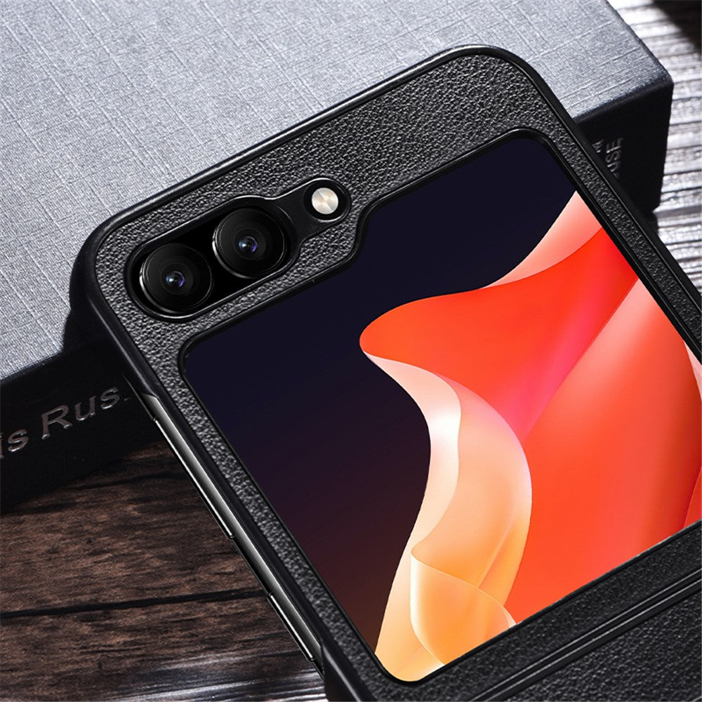 For Samsung Galaxy Z Flip7 FE 5G / Z Flip6 5G Case Compatible with MagSafe Leather+PC Phone Cover - Red