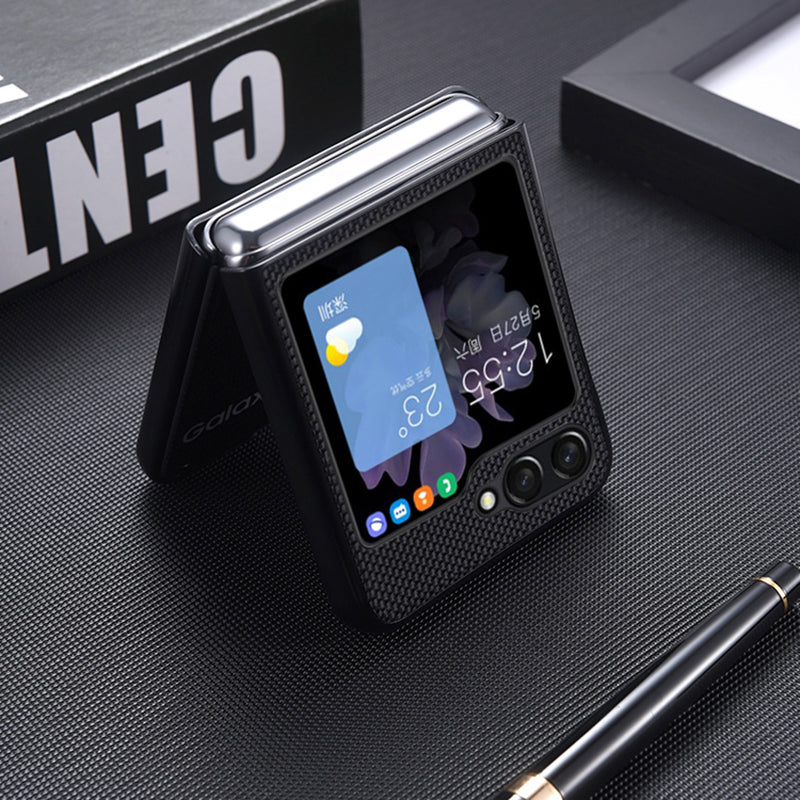For Samsung Galaxy Z Flip6 5G Case Nylon Coated PC Shockproof Phone Case - Black