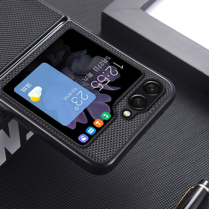 For Samsung Galaxy Z Flip6 5G Case Nylon Coated PC Shockproof Phone Case - Black