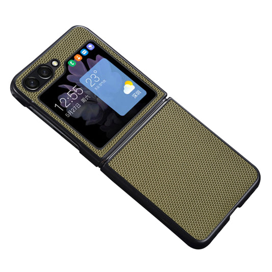 For Samsung Galaxy Z Flip6 5G Case Nylon Coated PC Shockproof Phone Case - Green
