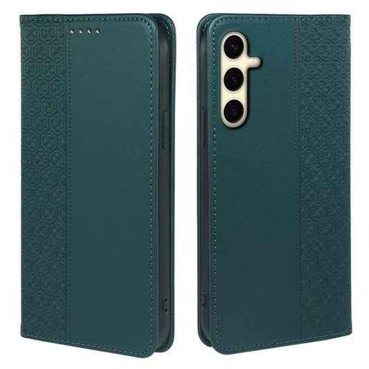 For Samsung Galaxy F55 5G / C55 5G / M55 5G Wallet Case Four-Leaf Clover Pattern Leather Phone Cover - Green