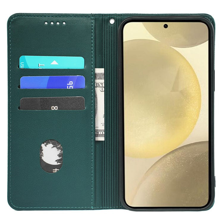 For Samsung Galaxy F55 5G / C55 5G / M55 5G Wallet Case Four-Leaf Clover Pattern Leather Phone Cover - Green