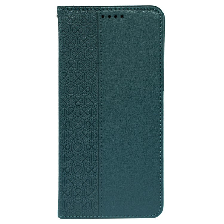 For Samsung Galaxy F55 5G / C55 5G / M55 5G Wallet Case Four-Leaf Clover Pattern Leather Phone Cover - Green