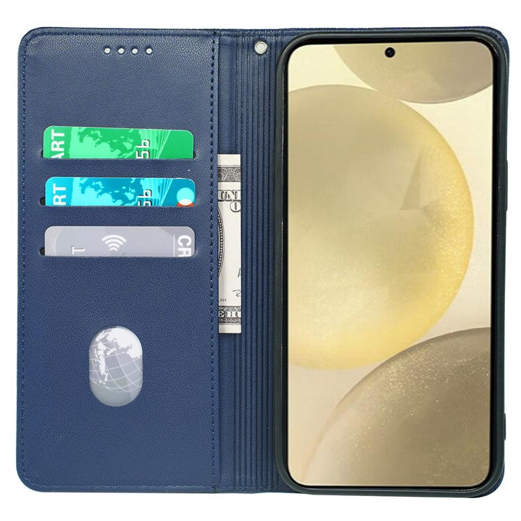 For Samsung Galaxy A05s 4G Case Four-Leaf Clover Leather Phone Cover Flip Stand / Card Slot - Blue