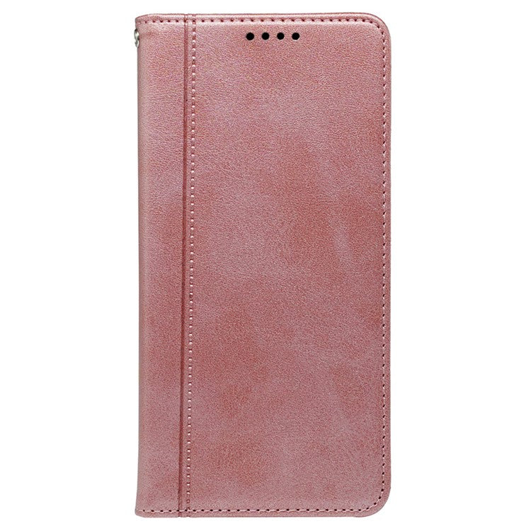 For Samsung Galaxy M15 5G / F15 5G Case Calf Texture Leather Phone Cover with Card Slots - Rose Gold