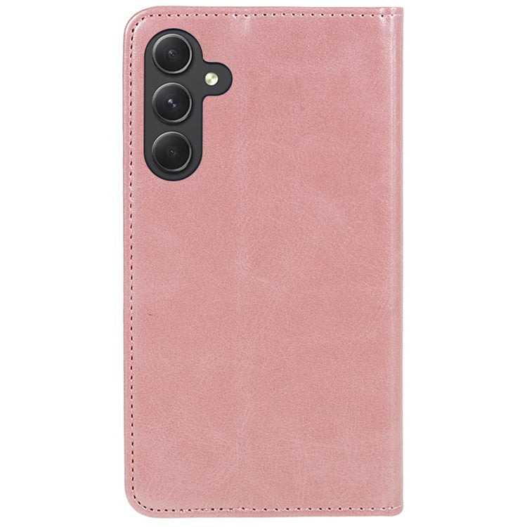 For Samsung Galaxy M35 5G Case Calf Texture Leather Phone Cover Full Protection Folio - Rose Gold