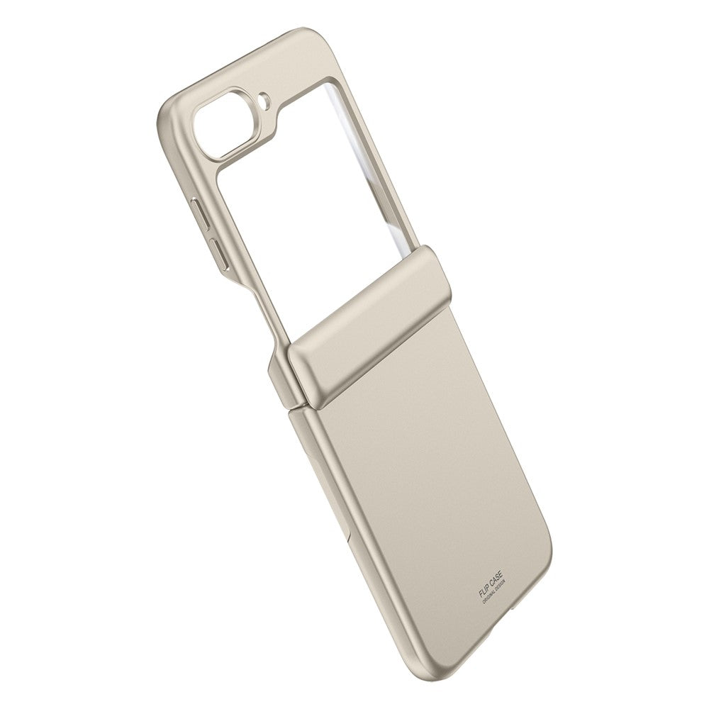 For Samsung Galaxy Z Flip7 FE 5G / Z Flip6 5G Case Hinge Protection PC  Phone Cover with Tempered Glass Rear Screen Film - Titanium Grey