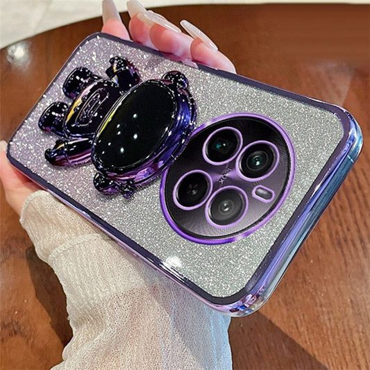 For Realme 12 Pro 5G / 12 Pro+ 5G Case Astronaut Glitter PC+TPU Phone Cover with Kickstand - Purple