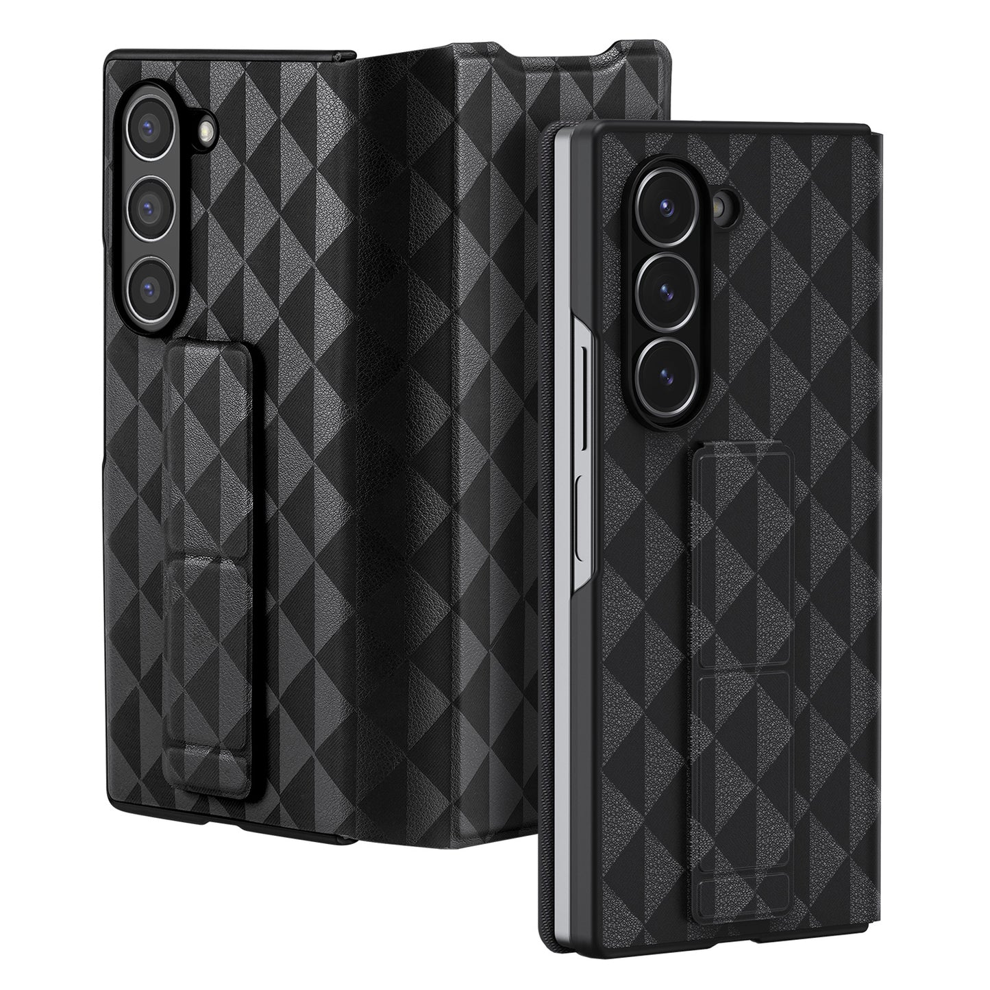 DUX DUCIS Fitt Series for Samsung Galaxy Z Fold6 5G Case Leather Phone Cover with Card Slot Kickstand - Black