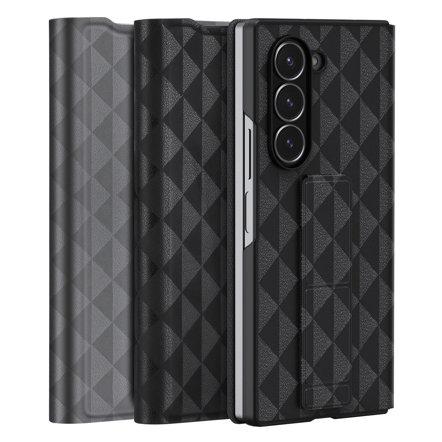 DUX DUCIS Fitt Series for Samsung Galaxy Z Fold6 5G Case Leather Phone Cover with Card Slot Kickstand - Black