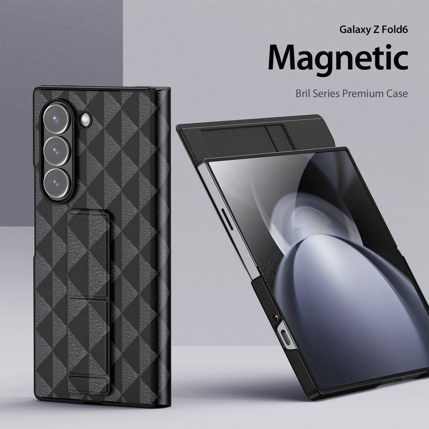 DUX DUCIS Fitt Series for Samsung Galaxy Z Fold6 5G Case Leather Phone Cover with Card Slot Kickstand - Black