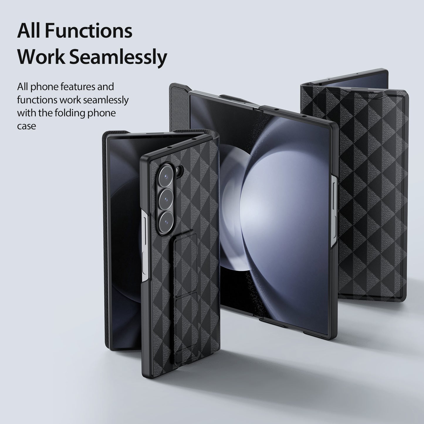 DUX DUCIS Fitt Series for Samsung Galaxy Z Fold6 5G Case Leather Phone Cover with Card Slot Kickstand - Black