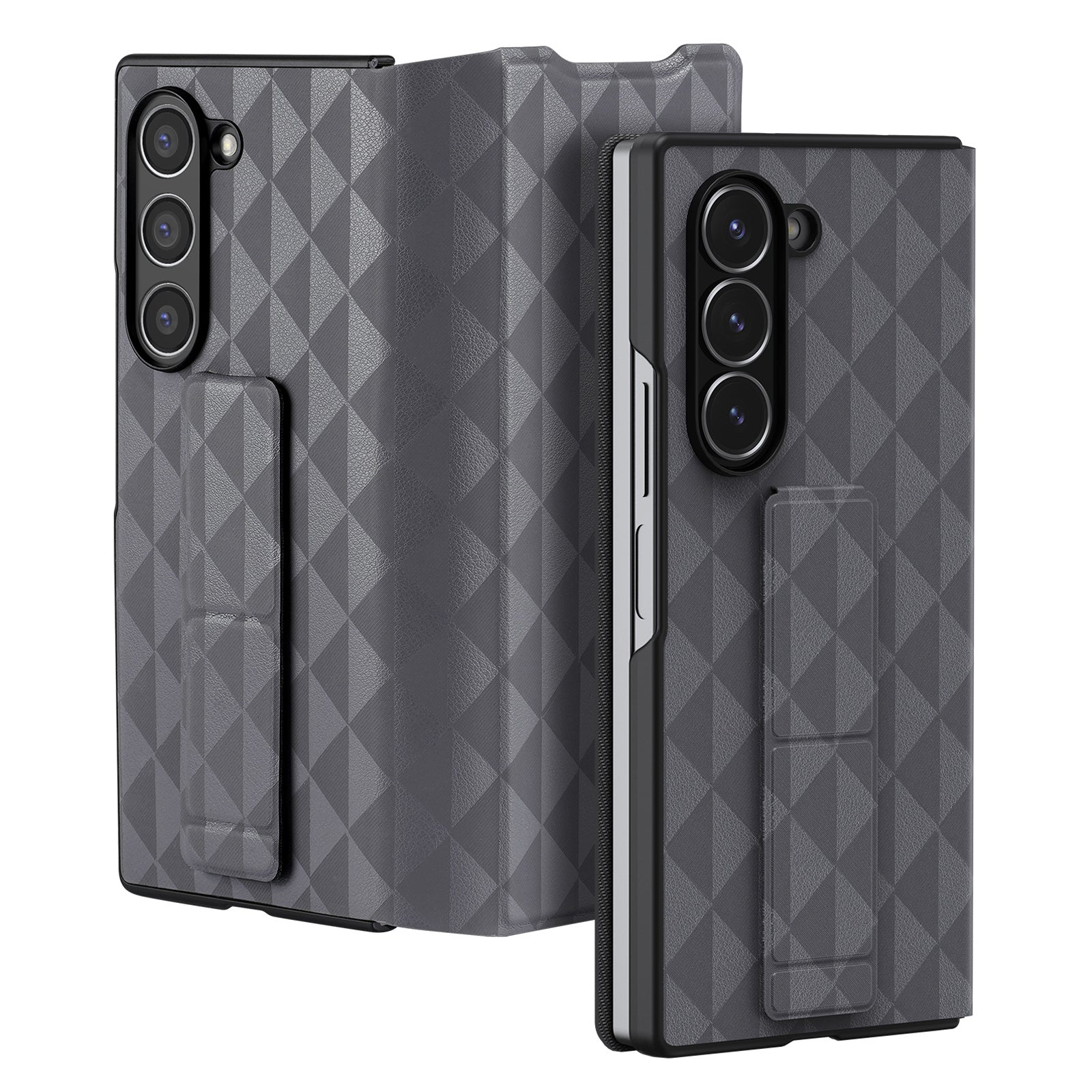 DUX DUCIS Fitt Series for Samsung Galaxy Z Fold6 5G Case Leather Phone Cover with Card Slot Kickstand - Grey