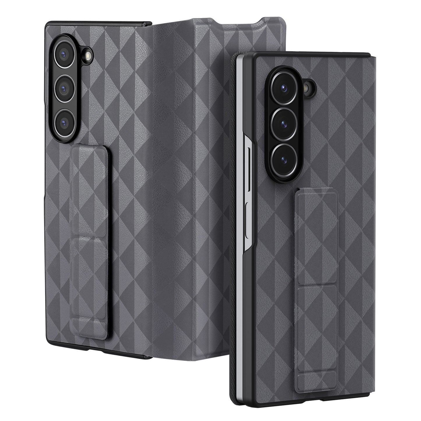 DUX DUCIS Fitt Series for Samsung Galaxy Z Fold6 5G Case Leather Phone Cover with Card Slot Kickstand - Grey
